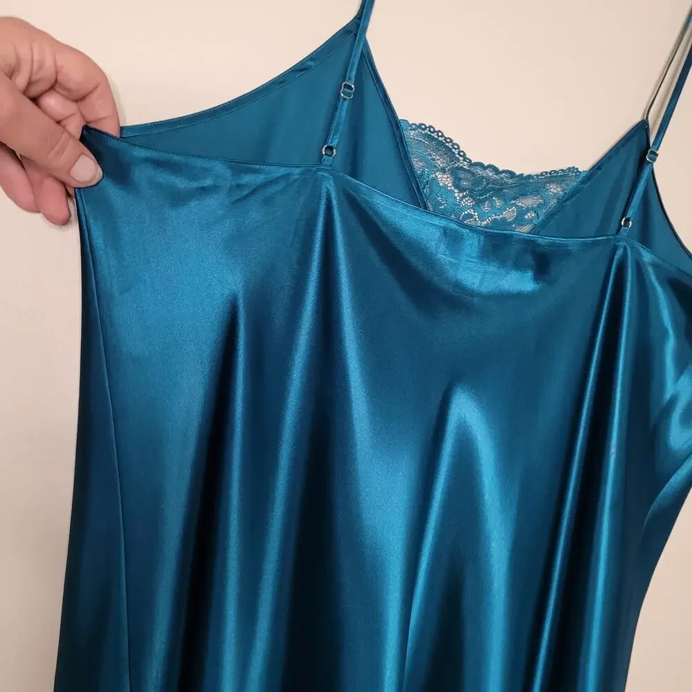 Thalia 2XL Blue Green Nightgown - Cozy & Chic Sleepwear - Picture 9 of 14